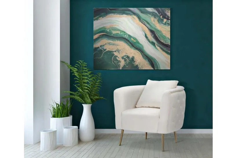Dipinto su tela di legno disegno astratto GreenerY