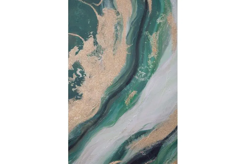 Dipinto su tela di legno disegno astratto GreenerY