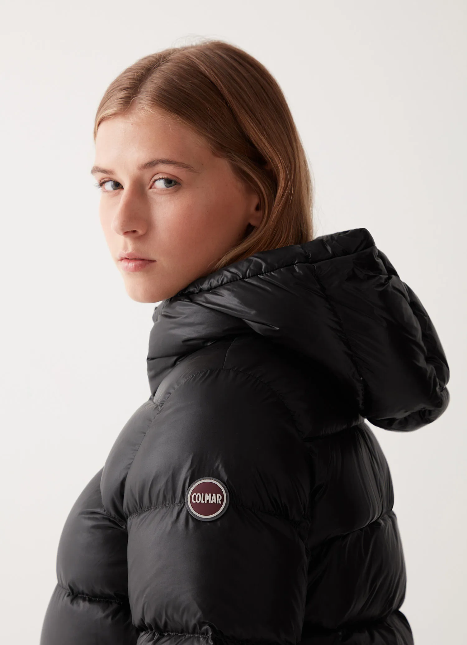 Down jacket with cuffs and elasticated hem