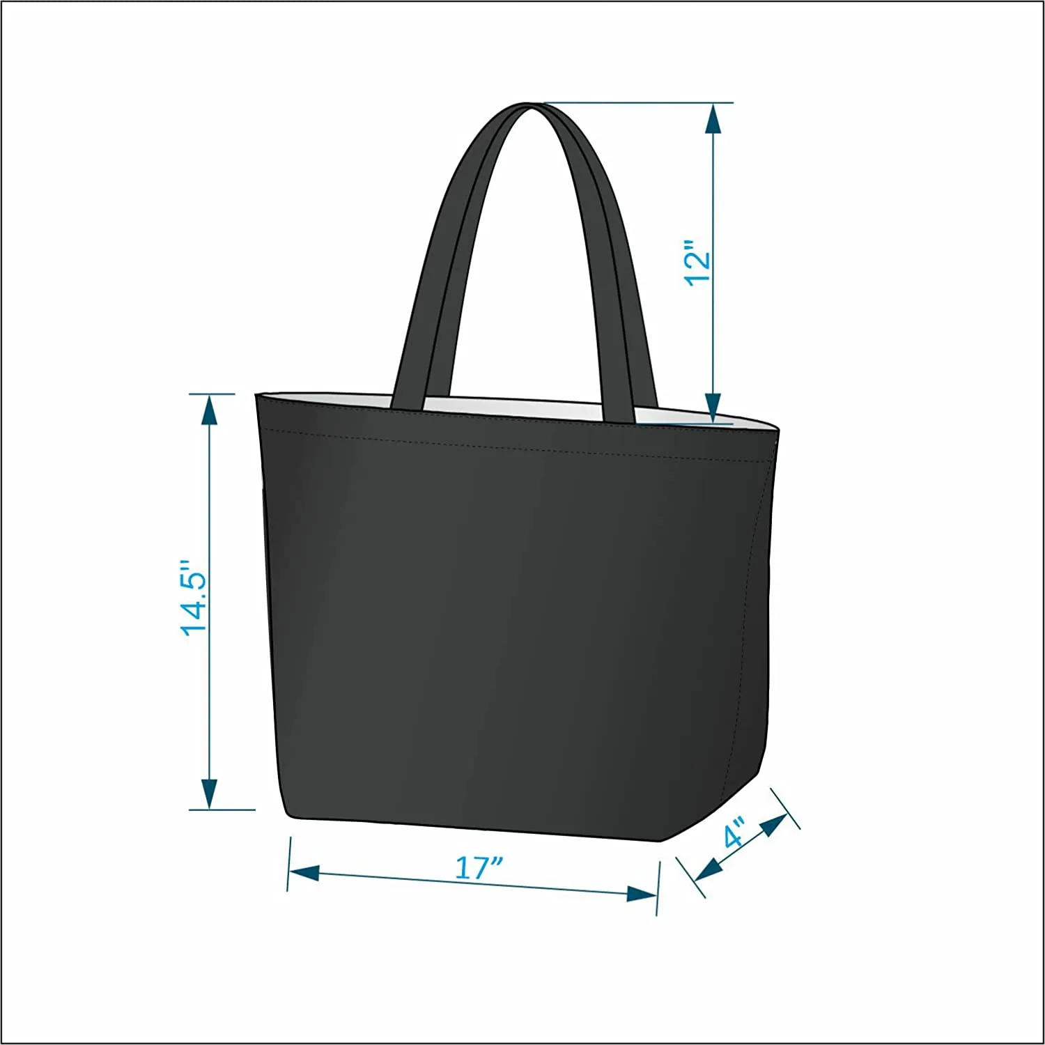 Eco Right Borsa da spiaggia grande con cerniera e tasche interne Borsa da spiaggia in cotone | Borsa shopping in tela Shopper Bo