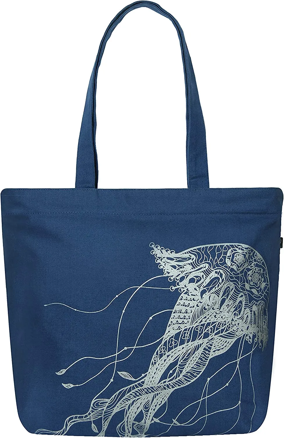 Eco Right Borsa da spiaggia grande con cerniera e tasche interne Borsa da spiaggia in cotone | Borsa shopping in tela Shopper Bo