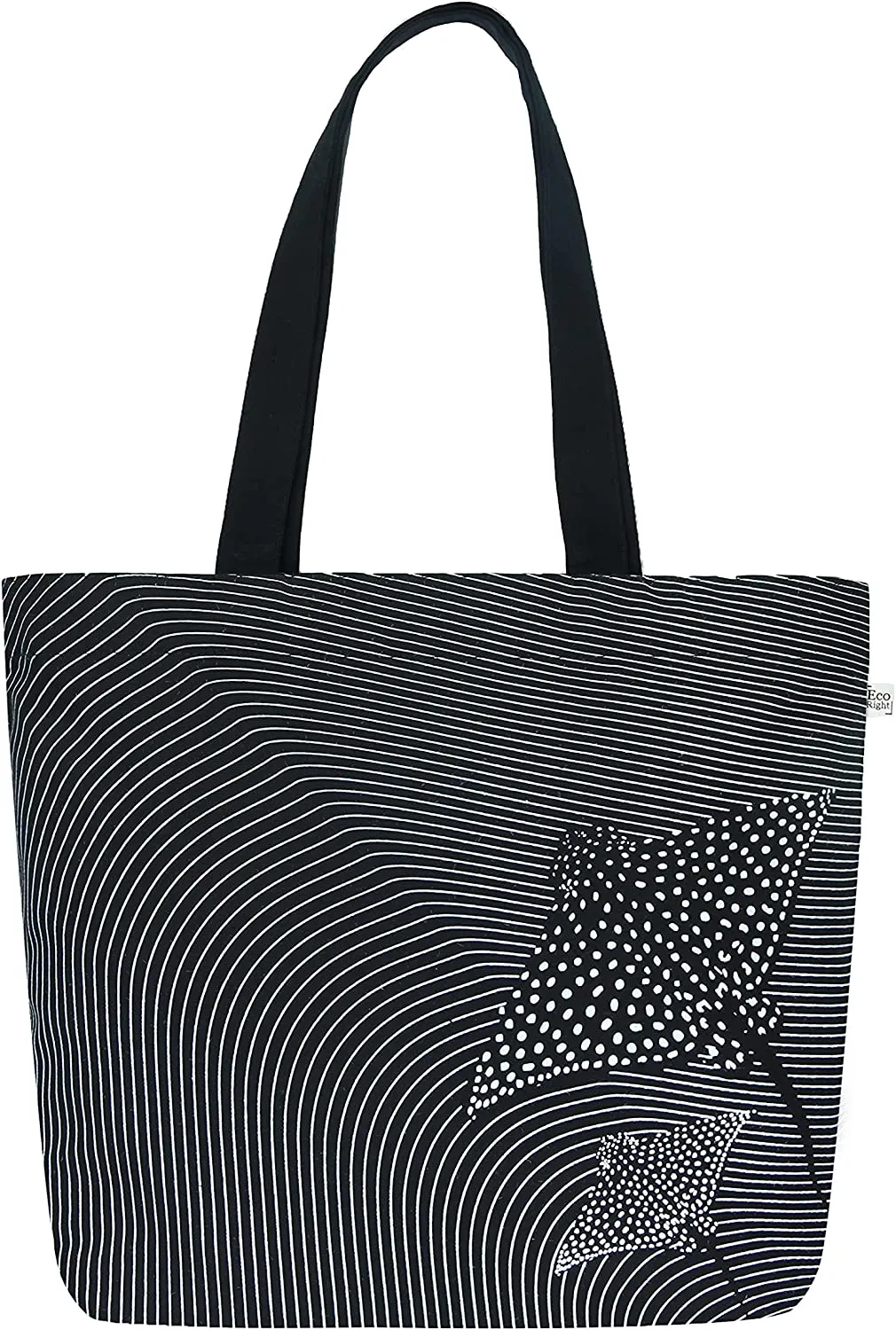 Eco Right Borsa da spiaggia grande con cerniera e tasche interne Borsa da spiaggia in cotone | Borsa shopping in tela Shopper Bo