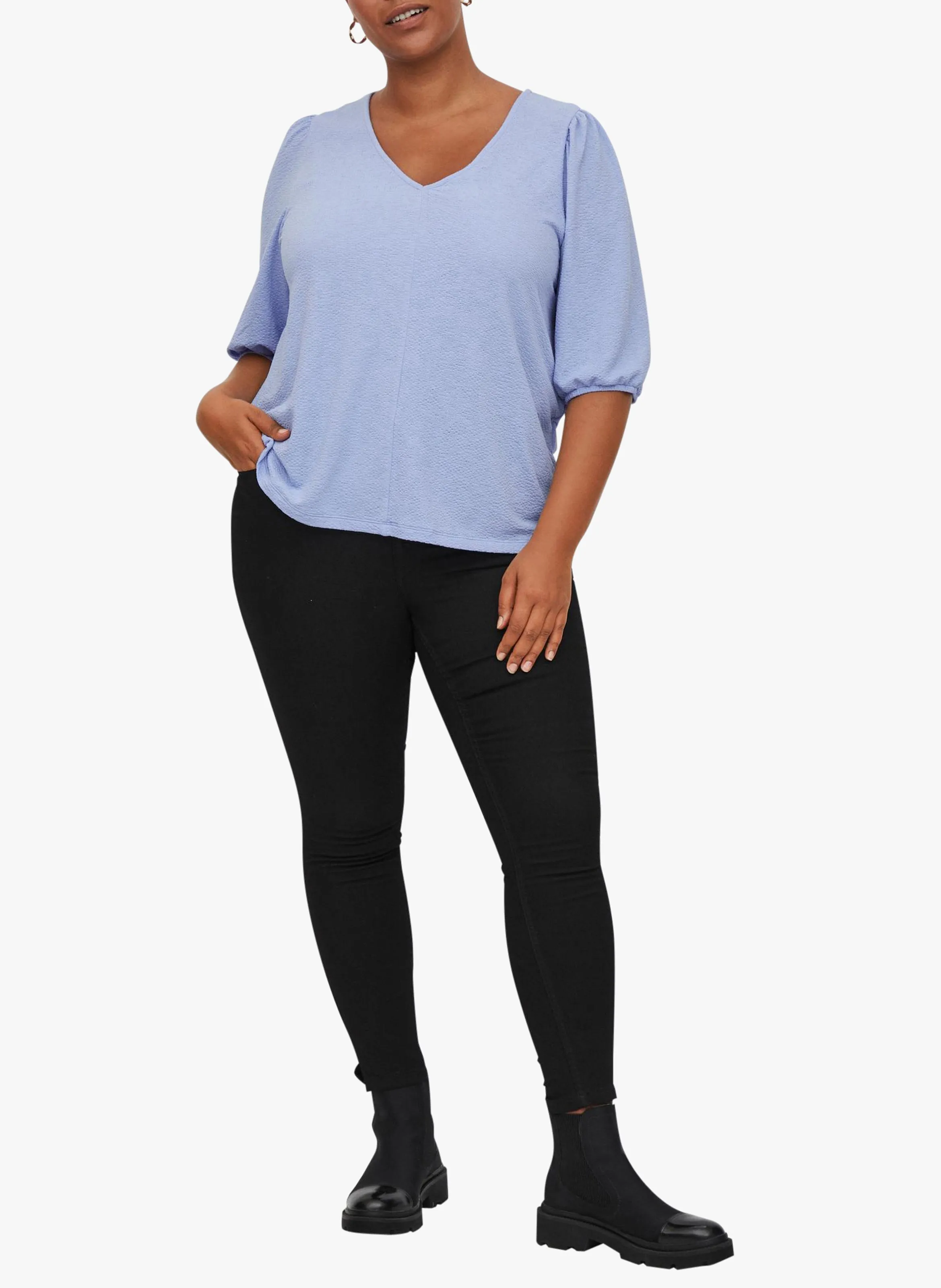  EVOKED   Top con scollo a V | Blu