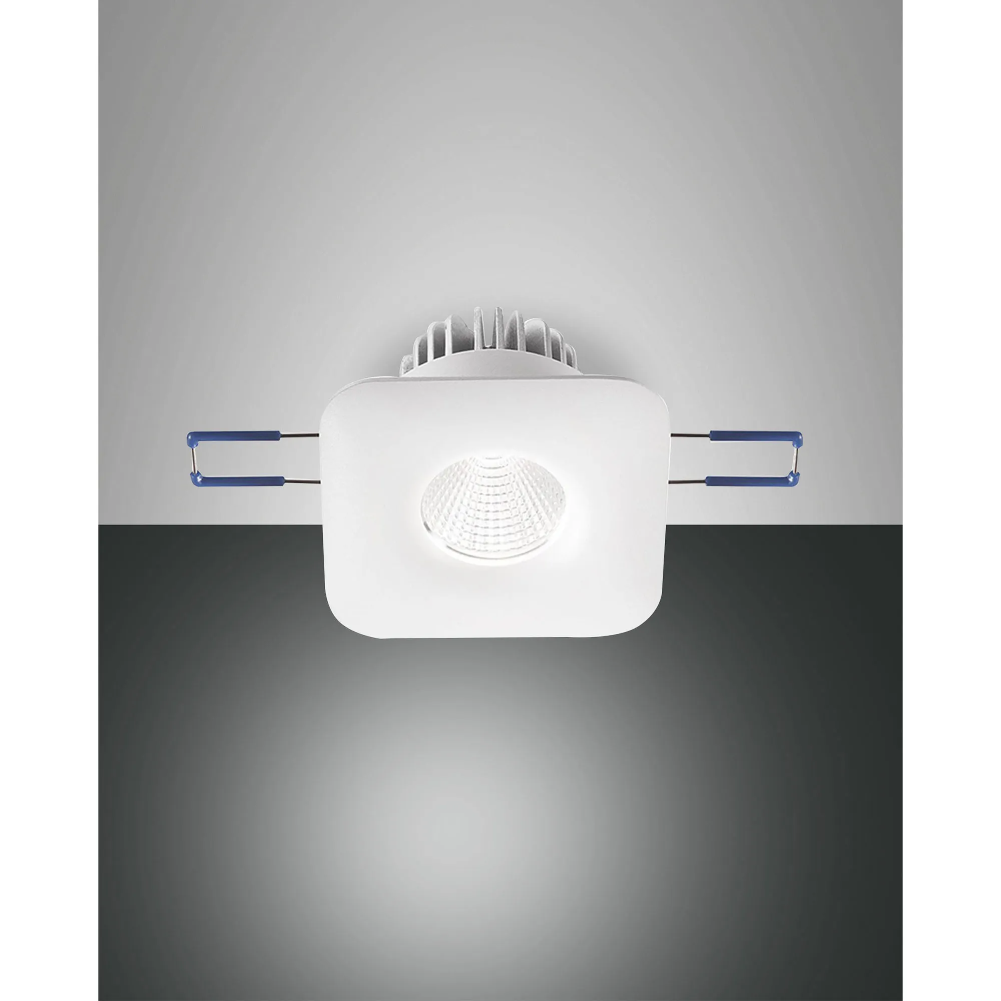Fabas Luce  Faretto da incasso quadrato con struttura in alluminio e lampada a LED Sigma - 7W - 3000k Luce Calda
