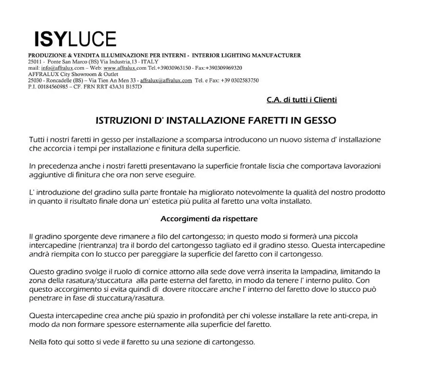 Faretto In Gesso Bianco Incasso Per Controsoffitto Rotondo 8 cm Isyluce 814