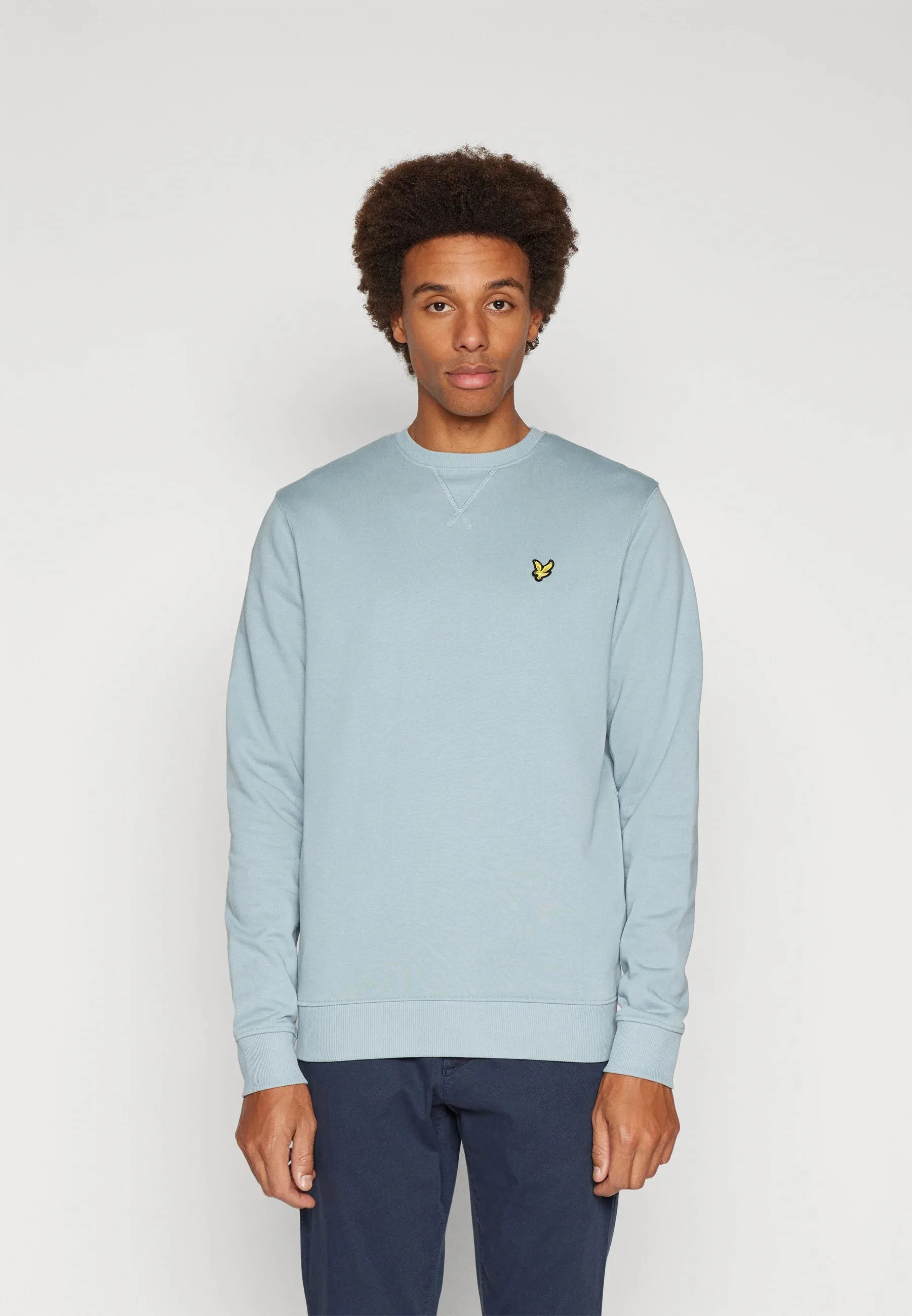 Felpa Girocollo Lyle&Scott celeste da Uomo