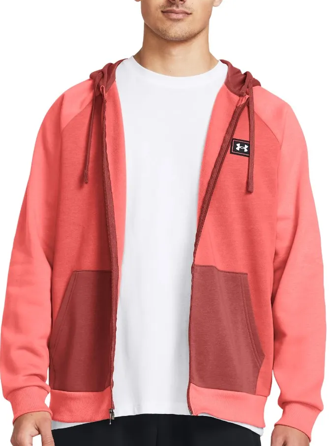 Felpe con cappuccio Under Armour UA Rival Flc FZ Colorblock-RED