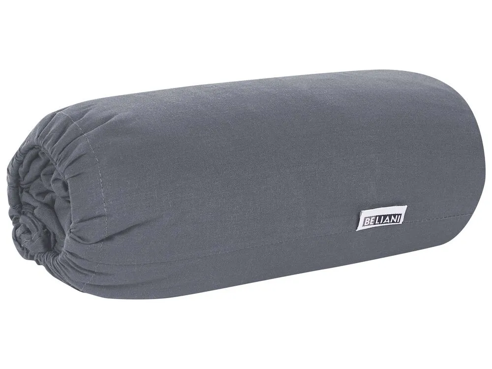 Fitted Sheet JANBU Cotton 180x200 cm Dark Grey