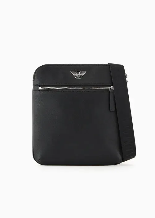 Flat Leather Shoulder Strap / Black