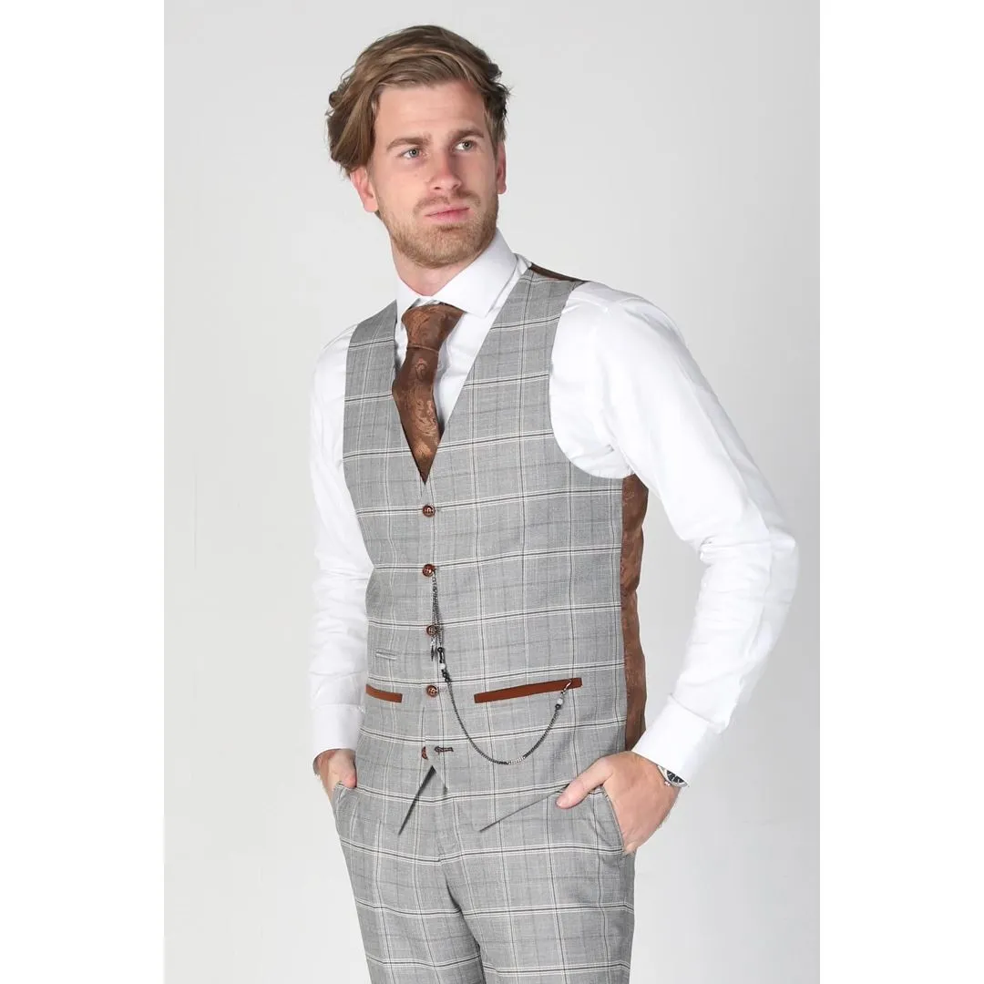 Francis - Gilet Grigio a Scacchi da Uomo