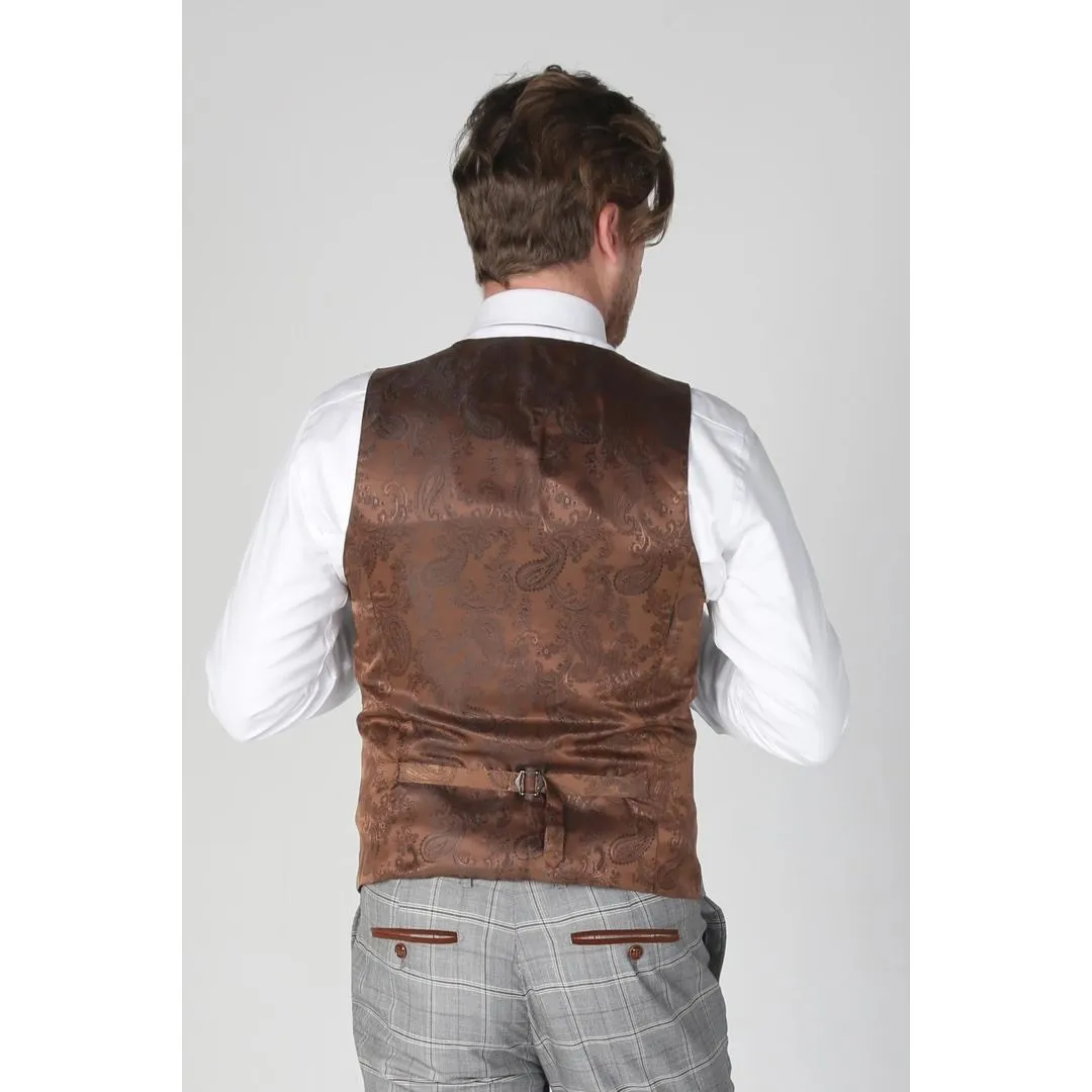 Francis - Gilet Grigio a Scacchi da Uomo