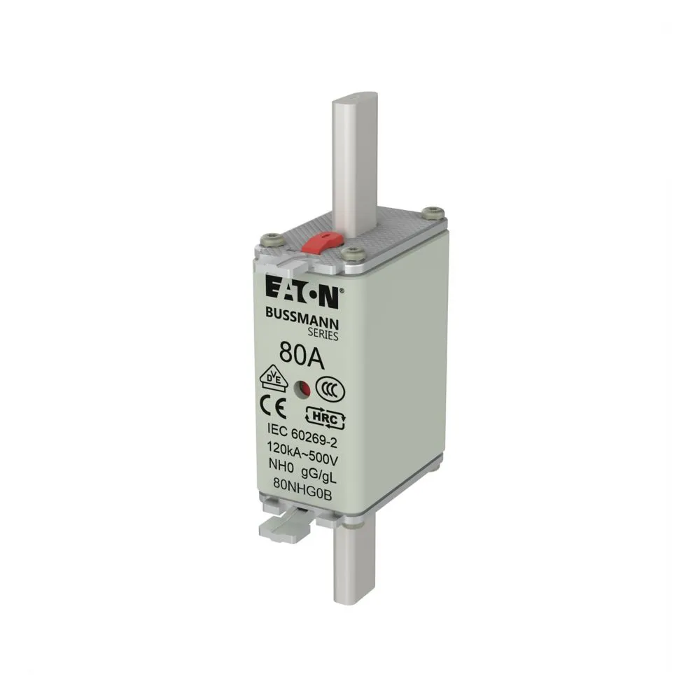 Fusibile NH, Eaton, 80A, fusibile 58 x 30 x 125mm, standard gL/gG 500V ca