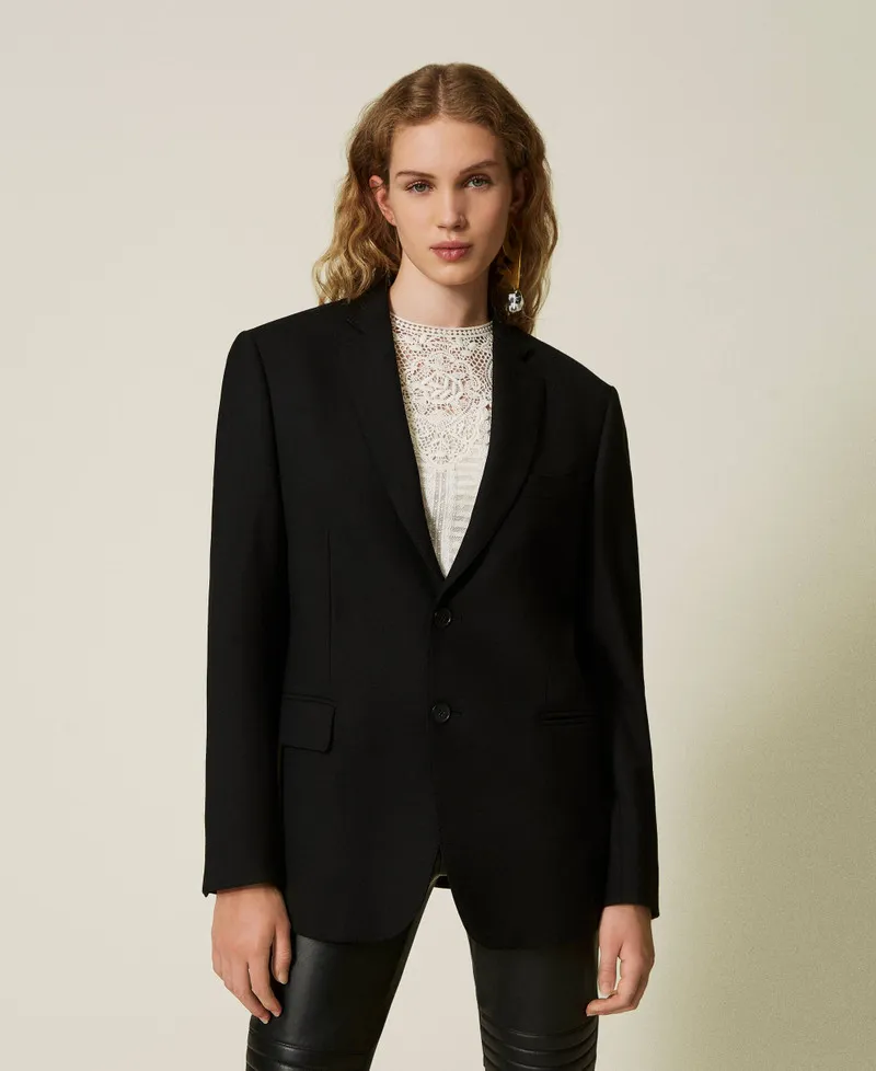 Giacca blazer sartoriale in serge misto lana