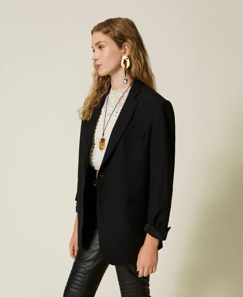 Giacca blazer sartoriale in serge misto lana