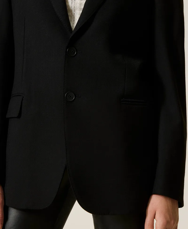 Giacca blazer sartoriale in serge misto lana