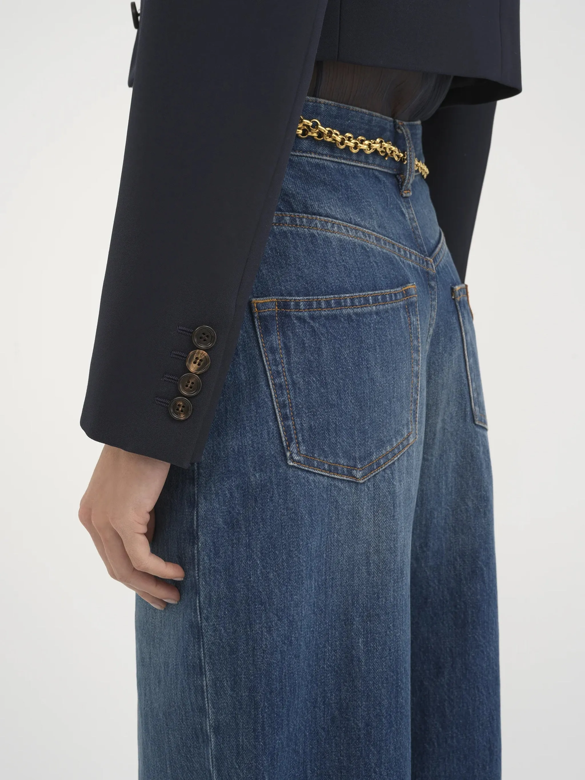 Giacca Spencer corta in lana grain de poudre