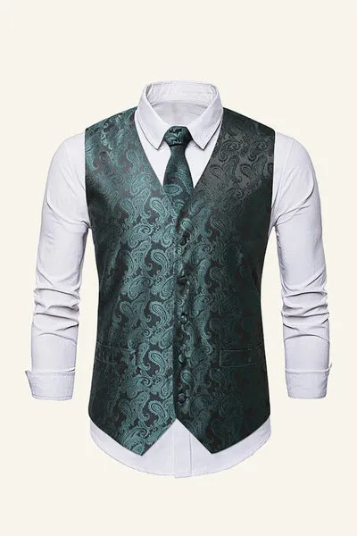 Gilet da uomo monopetto con stampa slim fit