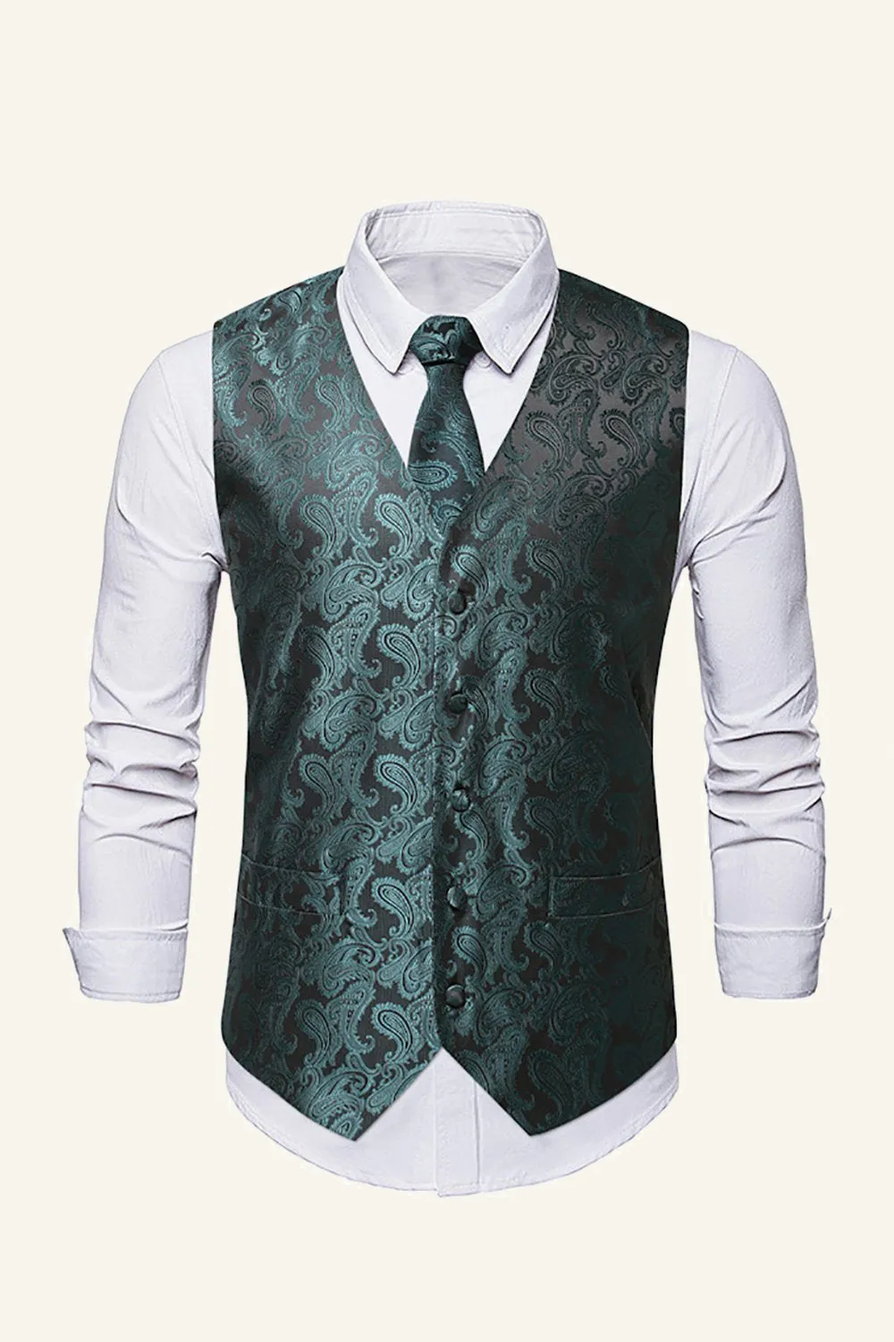Gilet da uomo monopetto con stampa slim fit