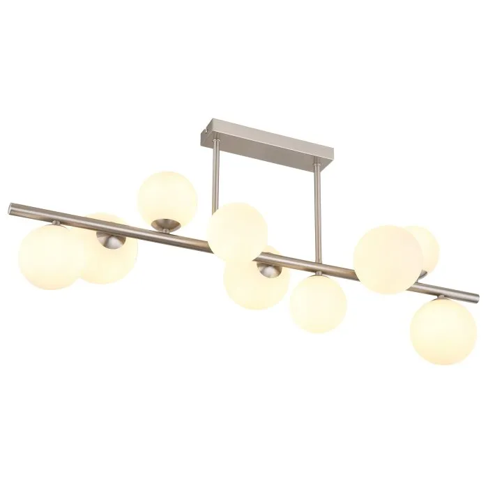 Globo RIHA Plafoniera LED Nichel opaco, 9-Luci