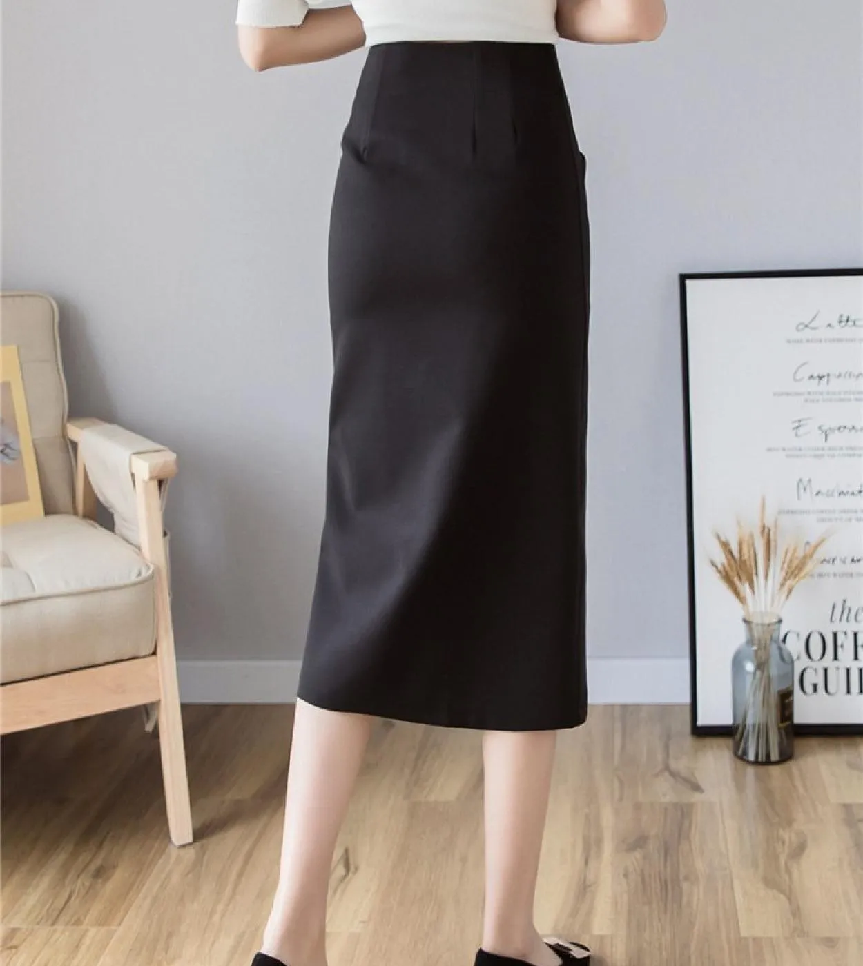 Gonna a matita a vita alta da donna Nuovo arrivo 2022 Fashion Office Style Allmatch Midcalf Lunghezza Ladies Elegante gonna lung