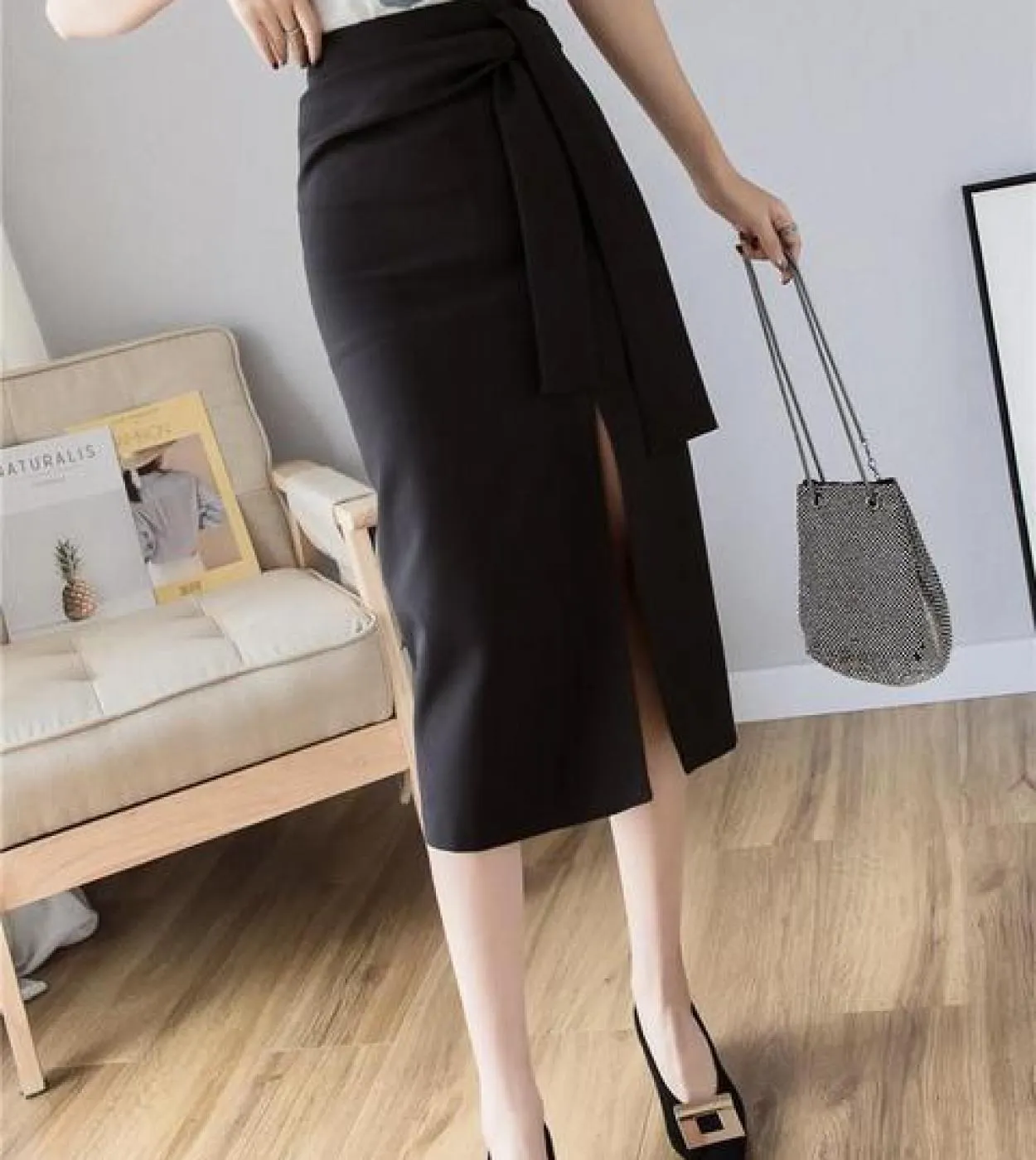 Gonna a matita a vita alta da donna Nuovo arrivo 2022 Fashion Office Style Allmatch Midcalf Lunghezza Ladies Elegante gonna lung