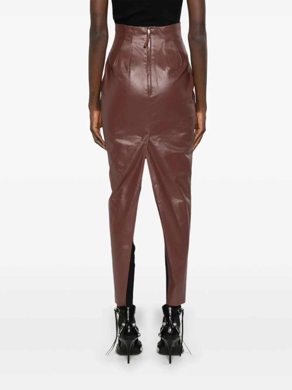 Gonna a vita alta dirt pillar in marrone Rick Owens - donna