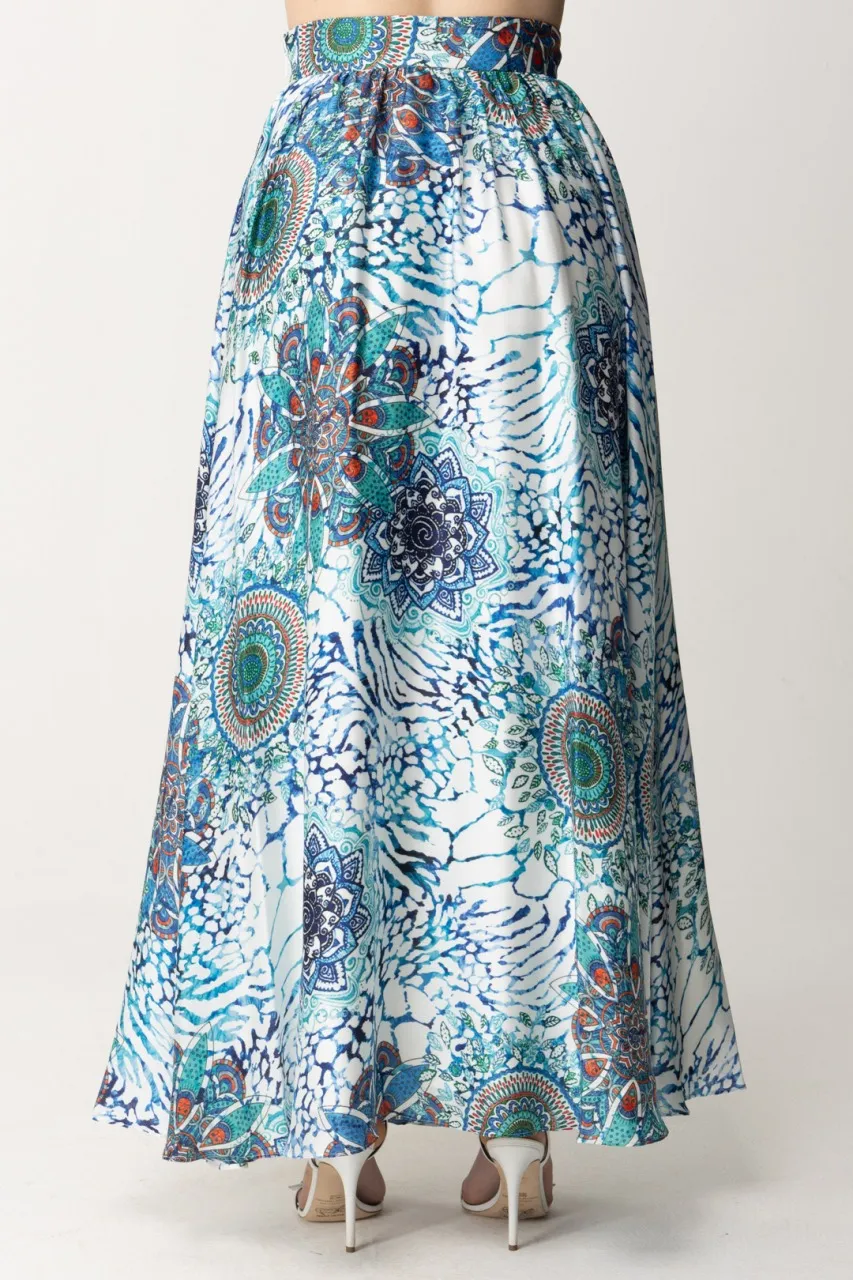 Gonna lunga stampata con bottoni BOHO ANIMALLER
