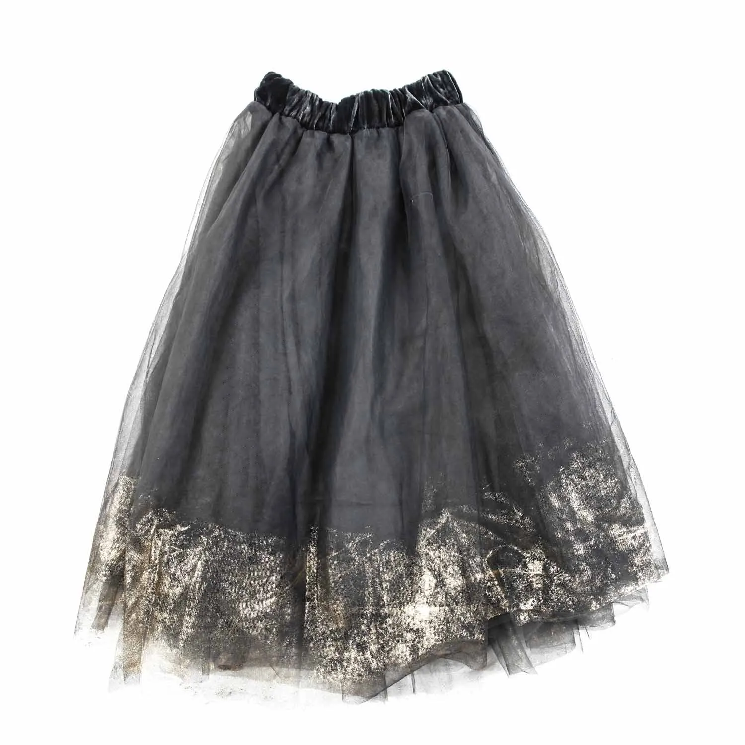 Gonna Tulle Antracite E Oro Bambina E Teen
