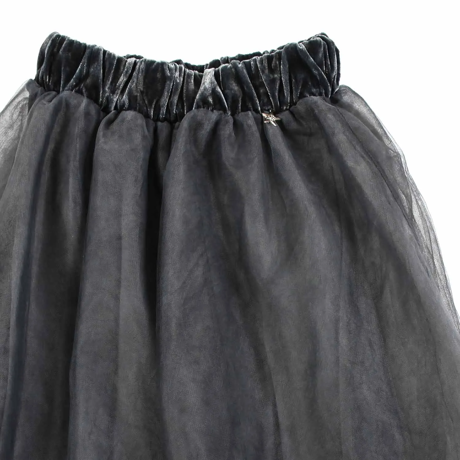 Gonna Tulle Antracite E Oro Bambina E Teen
