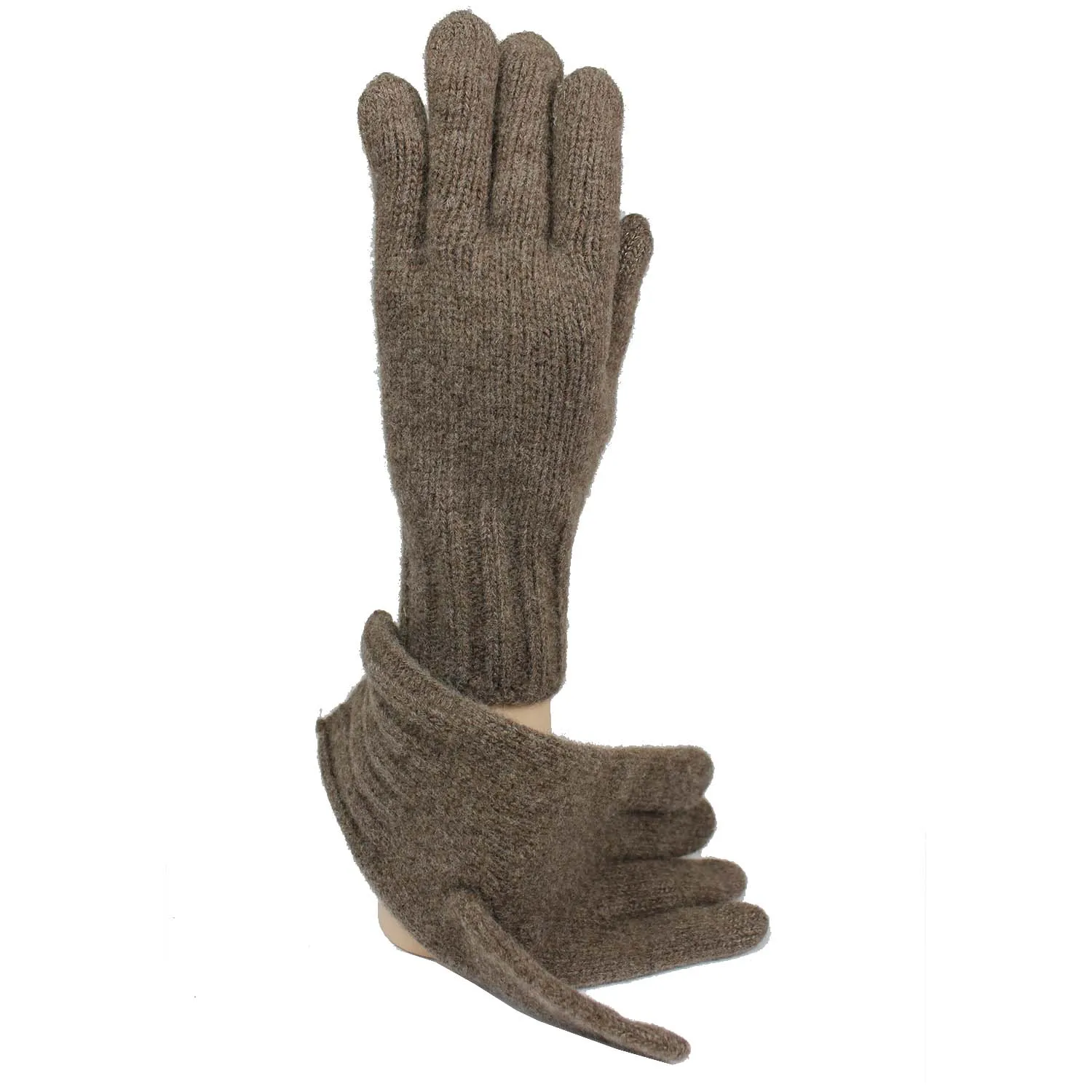 Guanto lana e cashmere colore legno – Guanto uomo touch screen