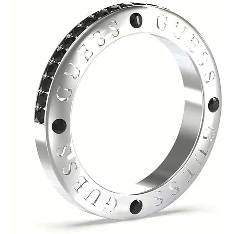 GUESS Anello a fedina in acciaio con cristalli Guess