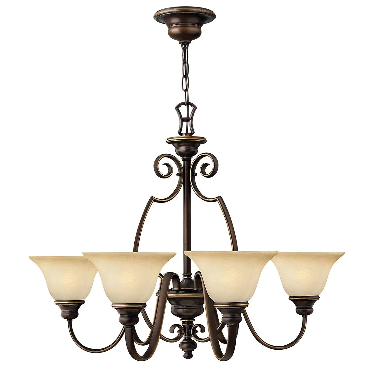 Hinkley  Lampadario in acciaio con 6 diffusori in vetro dal design classico Cello - 60W