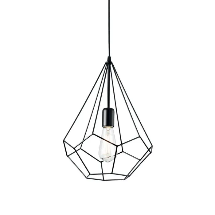 Ideal Lux AMPOLLA Lampadario a sospensione Nero, 1-Luce