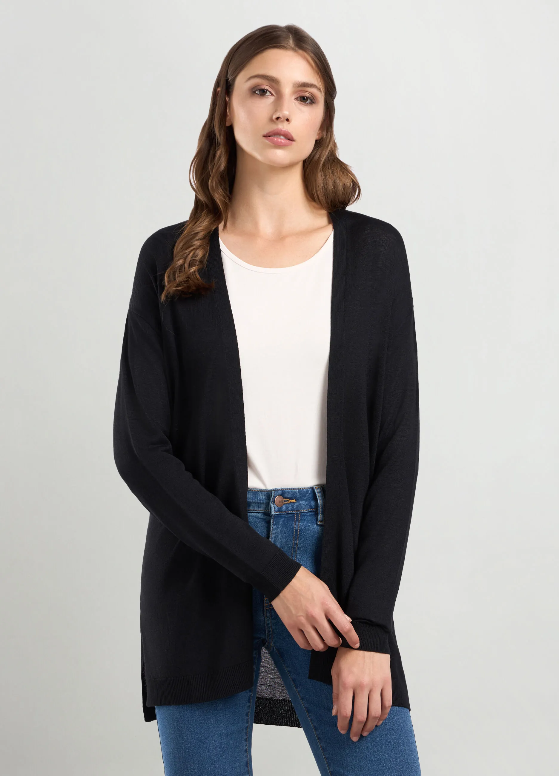 IWIE  Cardigan in misto viscosa aperto donna