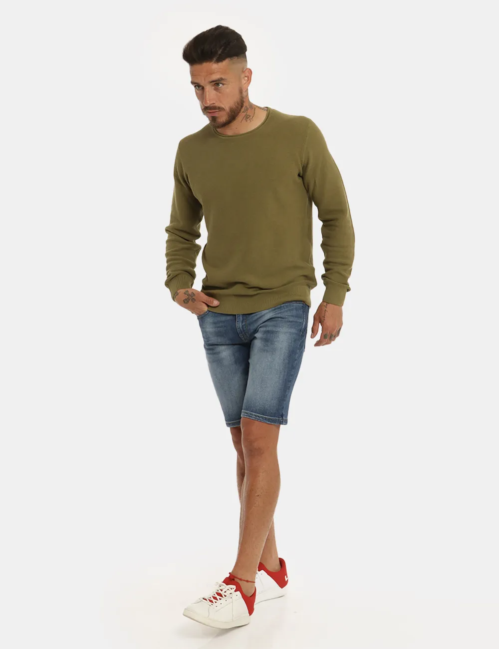 Jeans Yes Zee bermuda blu denim