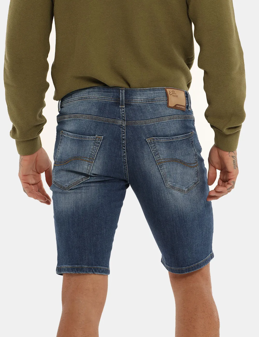 Jeans Yes Zee bermuda blu denim