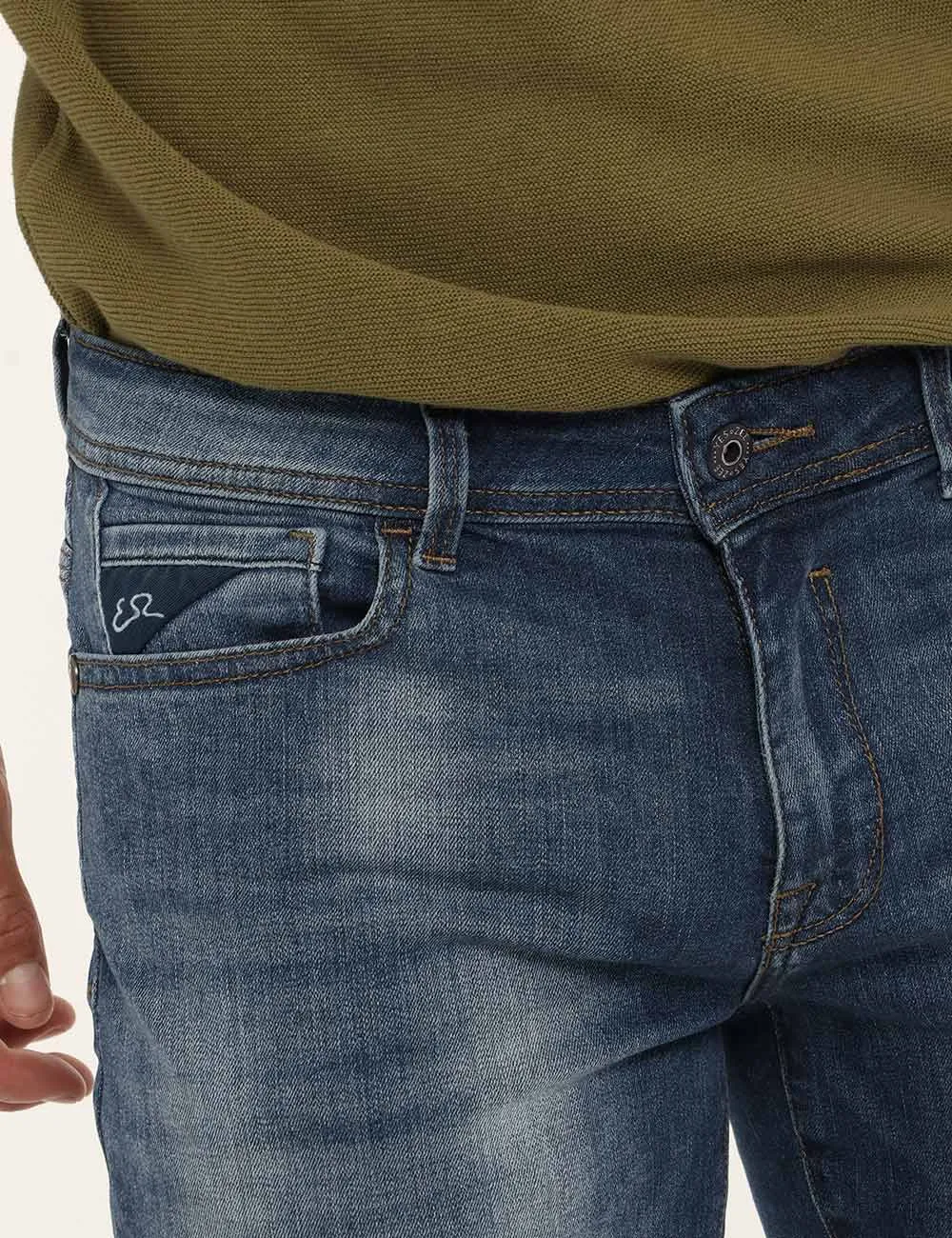 Jeans Yes Zee bermuda blu denim