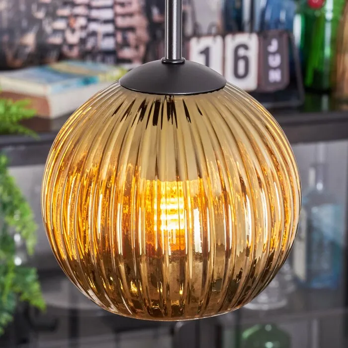 Koyoto Lampadario a sospensione, Lampada a sfera, Lampada a sospensione a cluster Oro, 3-Luci