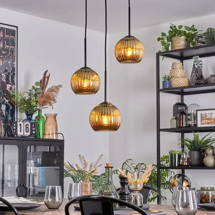Koyoto Lampadario a sospensione, Lampada a sfera, Lampada a sospensione a cluster Oro, 3-Luci