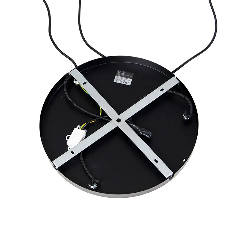 Lampada a sospensione di design nera con oro con vetro fumé 3 luci - Zuzanna