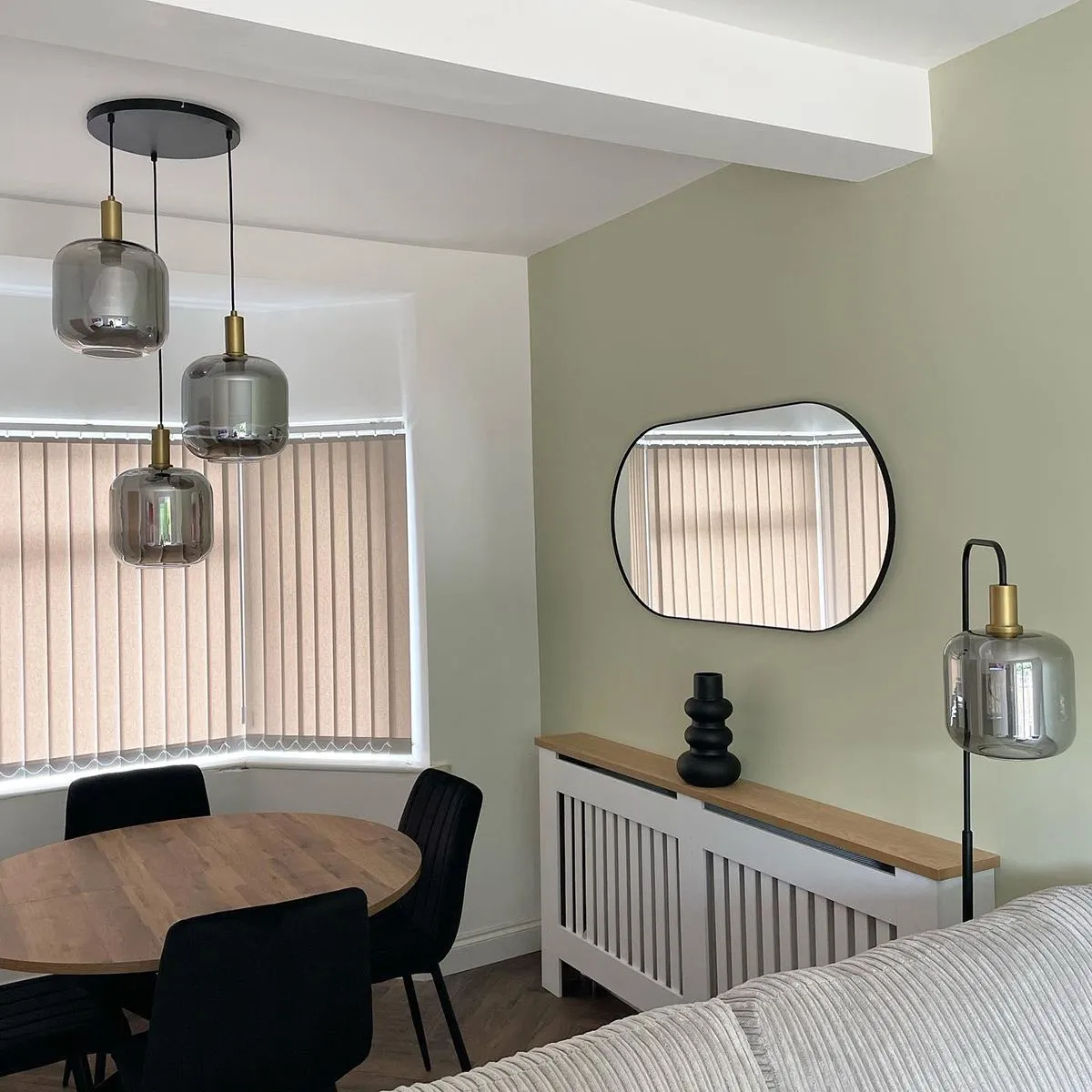 Lampada a sospensione di design nera con oro con vetro fumé 3 luci - Zuzanna