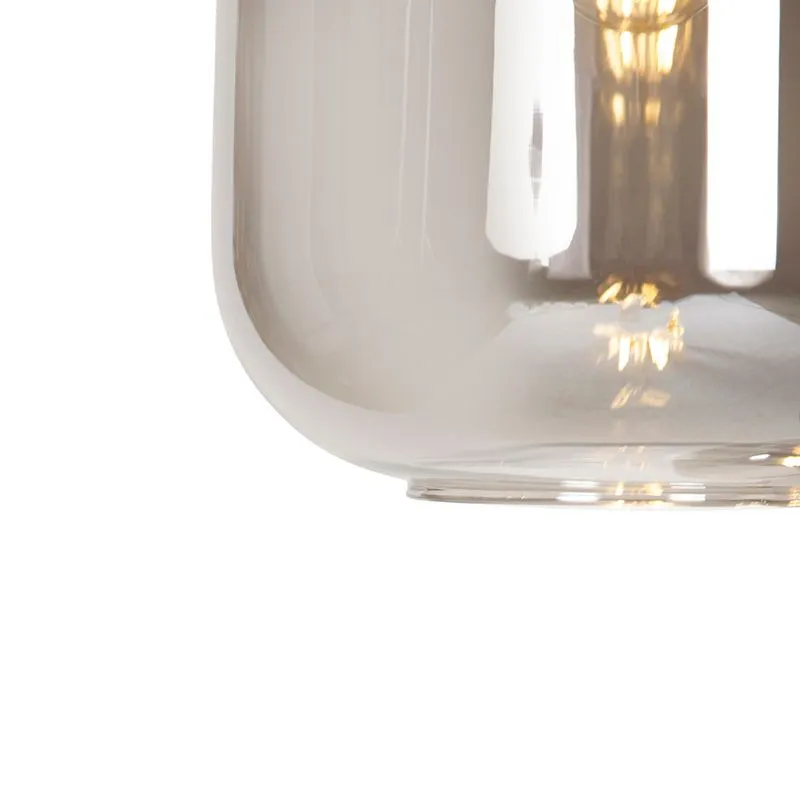 Lampada a sospensione di design nera con oro con vetro fumé 3 luci - Zuzanna
