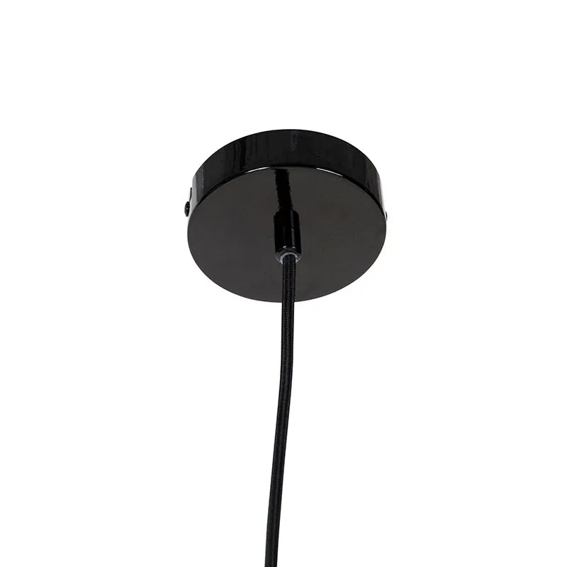Lampada a sospensione industriale nera con 4 luci oro - Cage Tess