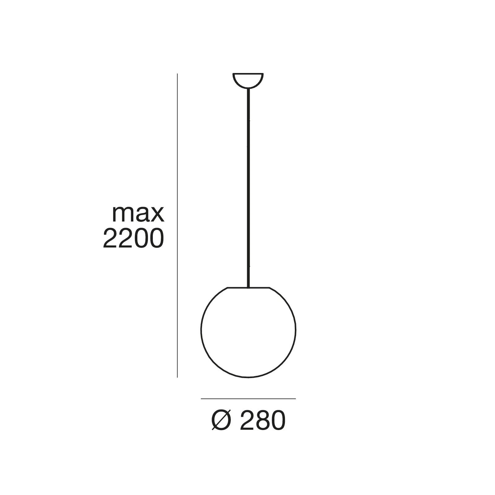 Lampada a sospensione Oh bianca 38 cm