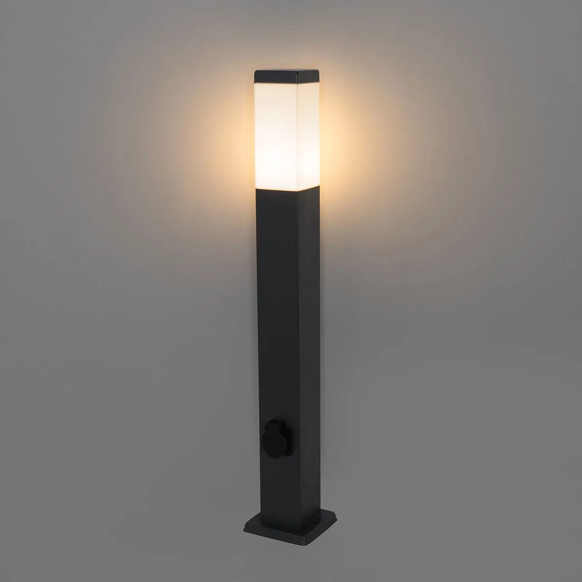 Lampada da esterno grigio scuro 80 cm con presa IP44 - Malios
