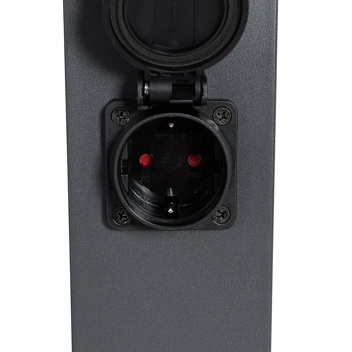 Lampada da esterno grigio scuro 80 cm con presa IP44 - Malios