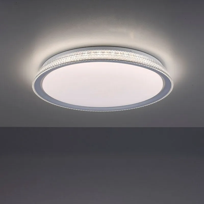 Lampada da soffitto argento 51 cm con LED dimmerabile a 3 fasi - Wendy