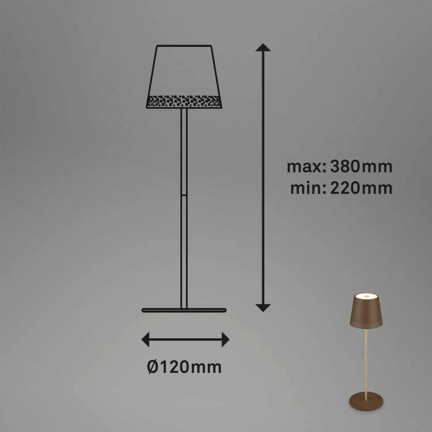 Lampada da tavolo a LED con ricarica USB marrone 280 lm