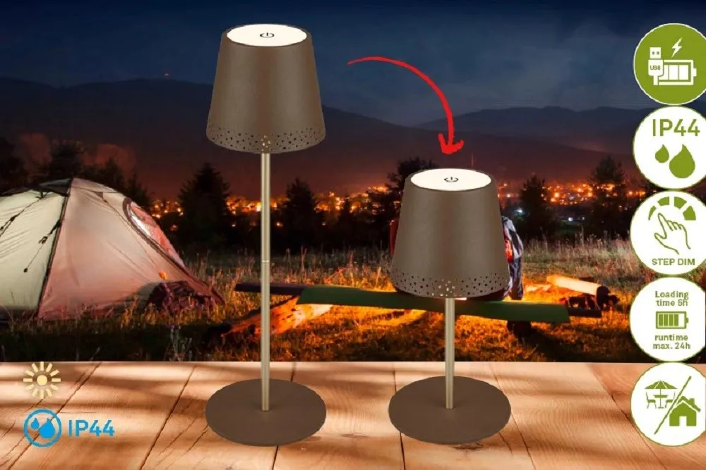 Lampada da tavolo a LED con ricarica USB marrone 280 lm