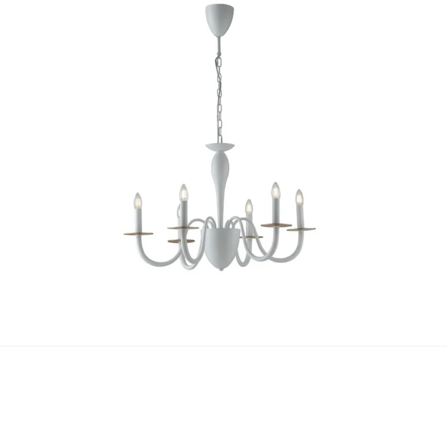 Lampadario Soggiorno Contemporaneo 6 Luci In Metallo Bianco Armstrong Fan Europe